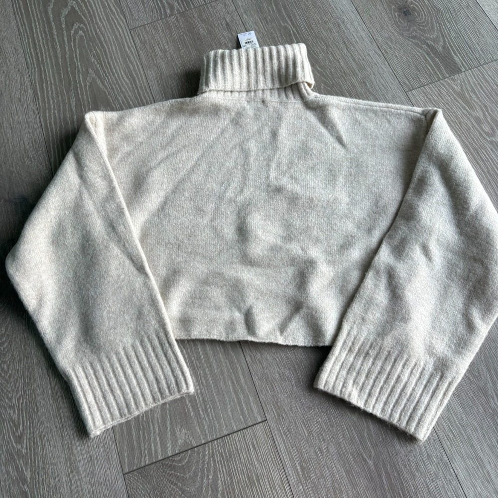 NWT Garage Womens Rainy Day Melange Spongy Cropped Turtleneck‎ Sweater Size XXS - Picture 4 of 10